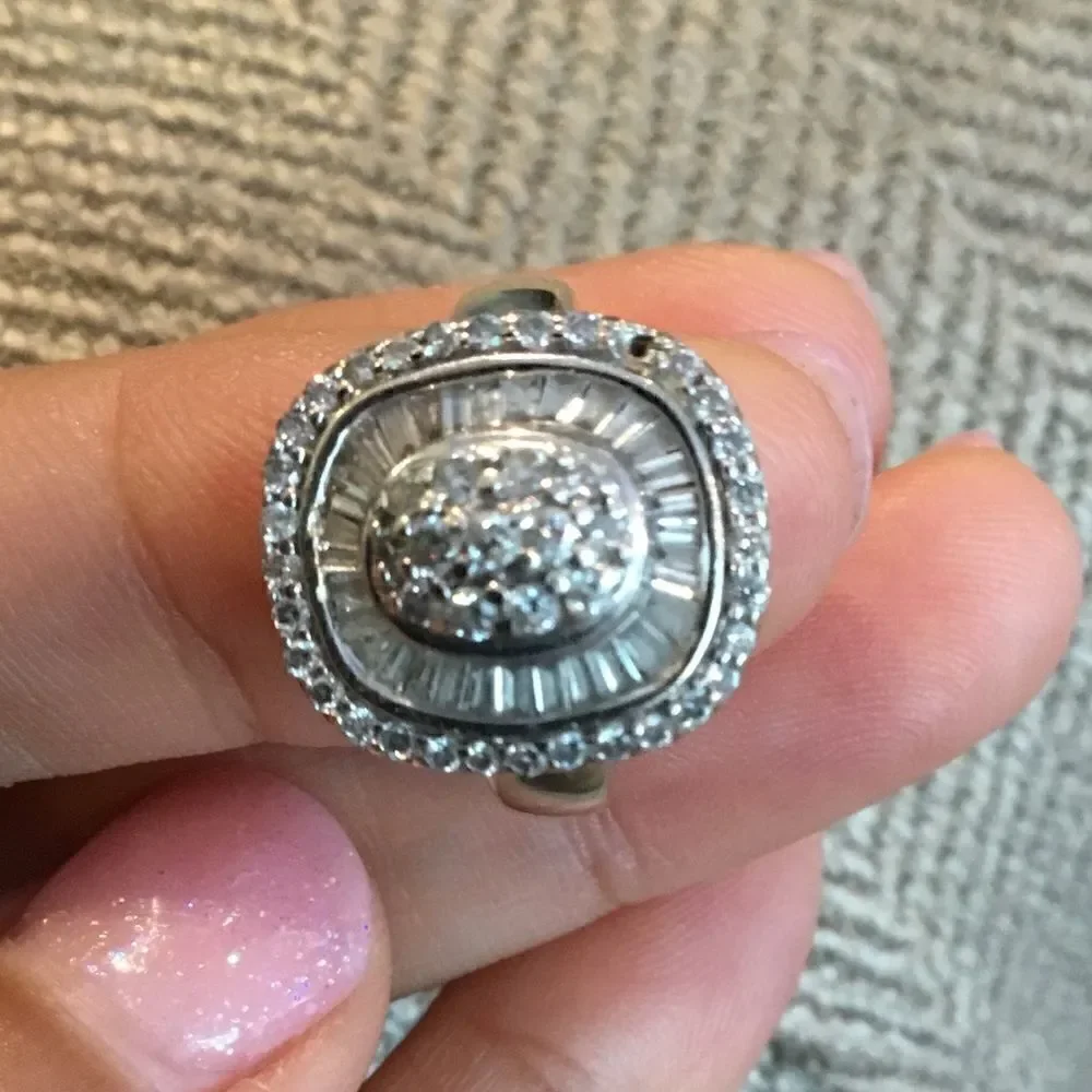 DIAMOND 14K WHITE GOLD SIZE 6